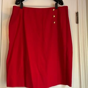 Austin Reed Classic Wool Red Skirt 18